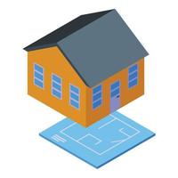 House plan code icon isometric vector. Work system vector