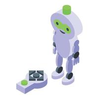 Remote control robot icon isometric vector. Early education vector