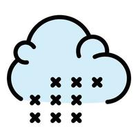 Sleet cloud icon color outline vector