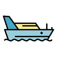 Lifeboat icon color outline vector