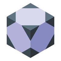 Cube illusion icon isometric vector. Visual memory vector