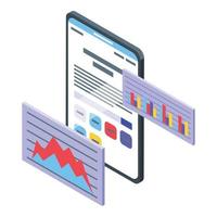 Coding graph icon isometric vector. Laptop code vector