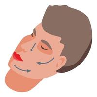 Man facial massage icon isometric vector. Face skin vector