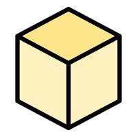 Cube box icon color outline vector
