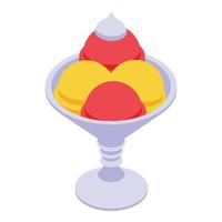 Frozen sundae icon isometric vector. Cream scoop vector