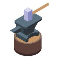 Medieval blacksmith tools icon isometric vector. Age story vector