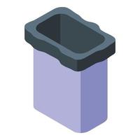 Plastic trash bin icon isometric vector. Garbage bag vector