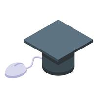 icono de graduación en línea vector isométrico. escuela de formacion