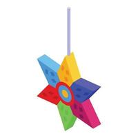 Mexican pinata star icon isometric vector. Mexico party vector