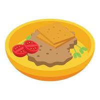 German breakfast food icon isometric vector. Cuisine dish vector