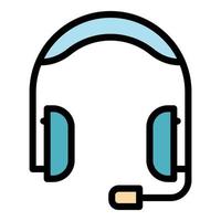 Audio headset icon color outline vector