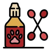 Groomer bottle icon color outline vector