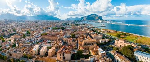 Aerial panoramic view of Palermo town in Sicily. photo