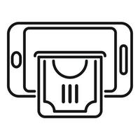 Online cash icon outline vector. Phone money vector