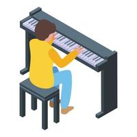 Piano play icon isometric vector. School music vector