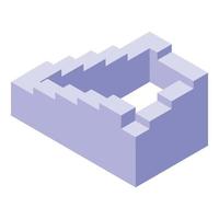 Visual perception stairs icon isometric vector. Illusion memory vector