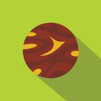 Round planet icon, flat style vector