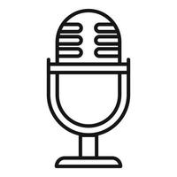 Communication microphone icon outline vector. Media network vector