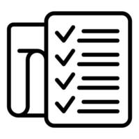 Paper task icon outline vector. Work time vector