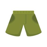 pescador pantalones cortos verdes icono plano aislado vector