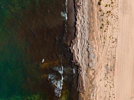 Aerial view of the wild beach in Italy. photo