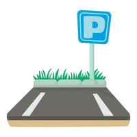 Parking icon, cartoon style vector