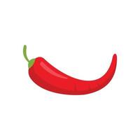 Red chilli pepper icon flat isolated vector