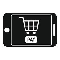 vector simple de icono de tienda de pago. dinero en línea