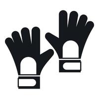 guantes de icono de portero, estilo simple vector