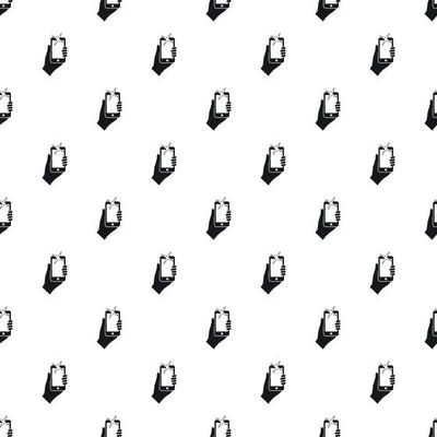 Hand holding smartphone pattern, simple style