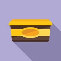 vector plano de icono de pasta de chocolate. tarro de cacao