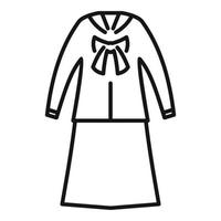vector de contorno de icono de vestido de falda. traje de moda