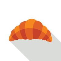 Fresh and tasty croissant icon, flat style vector