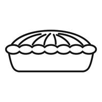 vector de contorno de icono de tarta de queso. pie de manzana