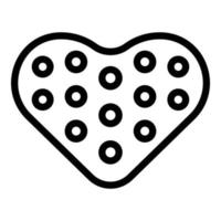 Heart shape cracker icon outline vector. Cookie snack vector