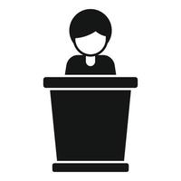 Forum speaker icon simple vector. People meeting vector