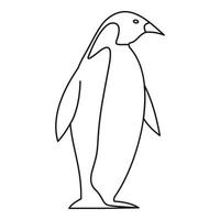 icono de pingüino, estilo de esquema vector