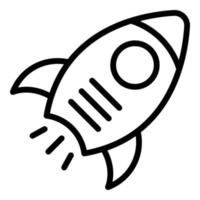 Start up rocket icon outline vector. Work time vector