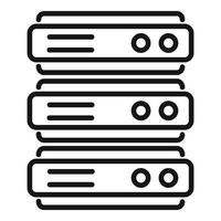 Server desktop icon outline vector. System data vector