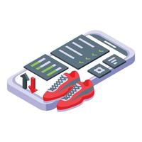 Online phone app icon isometric vector. Business design vector