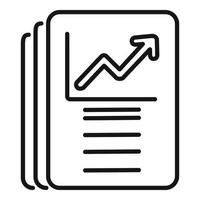 Data file graph icon outline vector. Document report vector