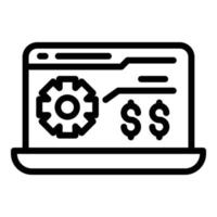 Online laptop shop icon outline vector. Computer store vector