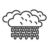 Cloudy rain icon outline vector. Cold fog vector