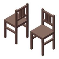 Home move chairs icon isometric vector. Box service vector