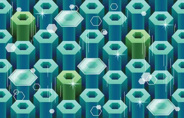 Blue and Green Hexagon