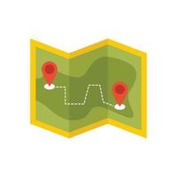 Hiking map icon flat isolated vector