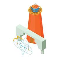 Building work icon isometric vector. Arch project and lighthouse building icon vector