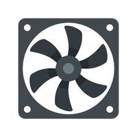 Pc system fan icon flat isolated vector