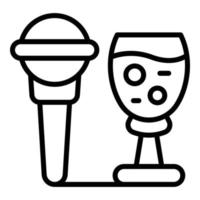 Wedding party microphone icon outline vector. Event service vector