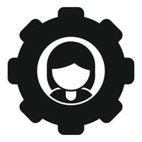 Gear control icon simple vector. Data center vector